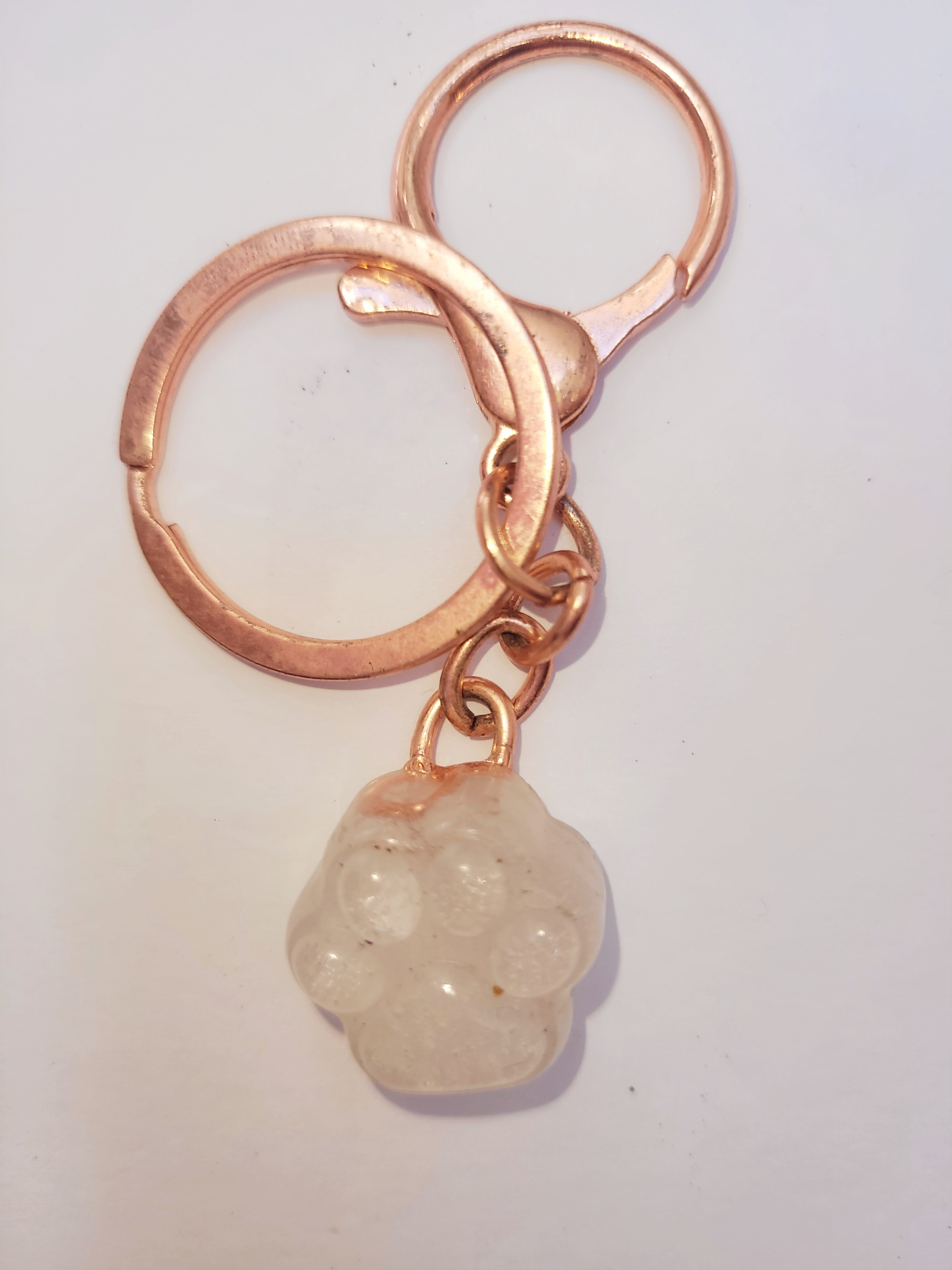 Rose Quartz Dog Tag handmade crystal pet tag for dogs